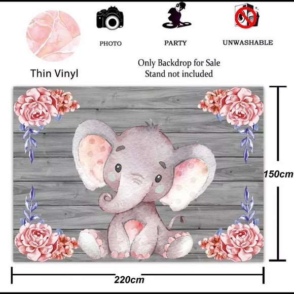 Little pink elephant backdrop! - Picture 3 of 5